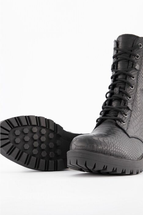 vitaform Leder-Stiefeletten, Kroko-Optik, Weite K