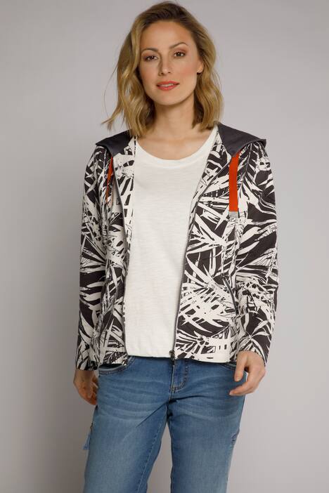 Sweatjacke, Dschungelmuster, Kapuze, Langarm