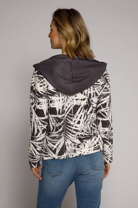 Sweatjacke, Dschungelmuster, Kapuze, Langarm