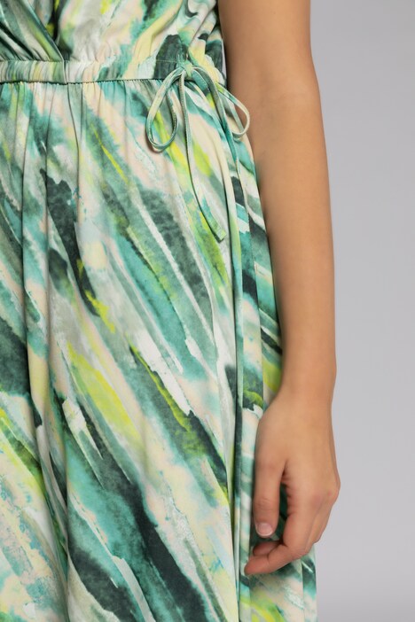 Slinky-Maxikleid, Streifen, V-Ausschnitt, ärmellos