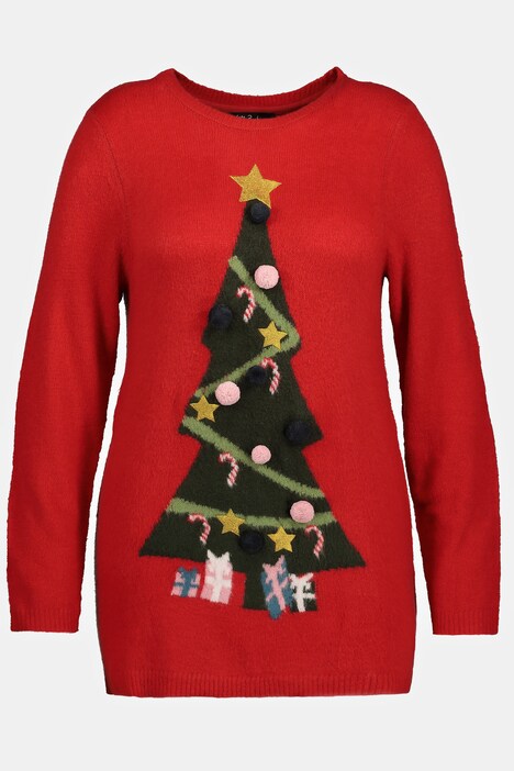Pullover, Weihnachtsbaum, Rundhals, Langarm