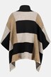 Cape, maille jacquard à carreaux, col roulé, sans manches, poncho