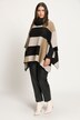 Cape, maille jacquard à carreaux, col roulé, sans manches, poncho