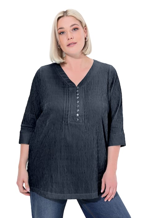 Tunika, pruhy, plisování, bublinková struktura, 3/4 rukávy