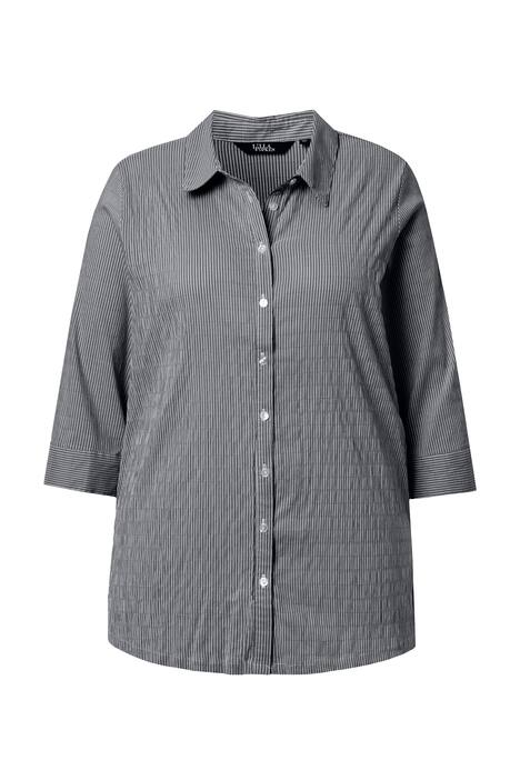 Košilová halenka, pruhy, bublinková struktura, 3/4 rukávy