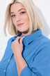 Bubble-bluse, striper, skjortekrage, trekvartermer