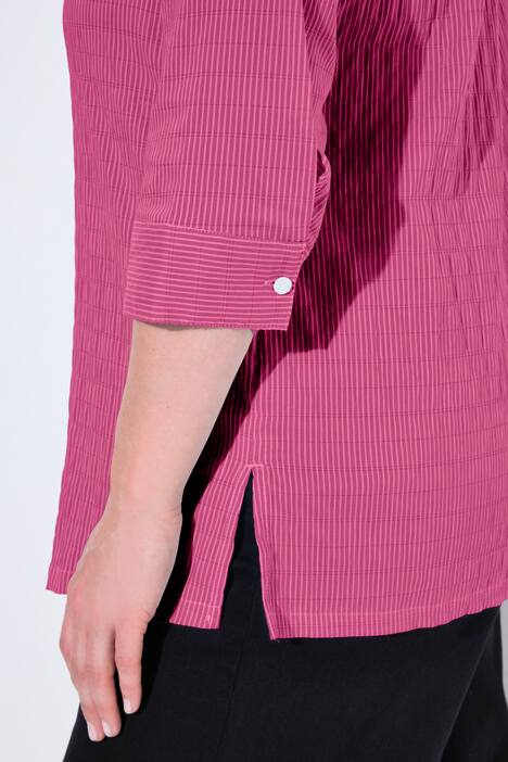 Overhemdblouse, strepen, bubble-structuur, 3/4-mouwen