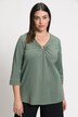 shirt, sierring, classic, V-hals, 3/4-mouwen