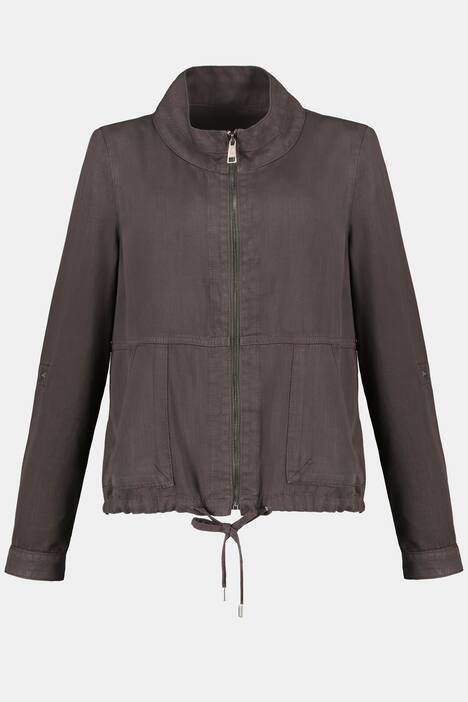 Jacke, Boxy-Form, Stehkragen, Tencel