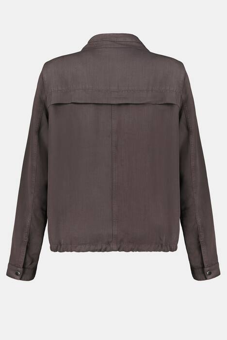 Jacke, Boxy-Form, Stehkragen, Tencel