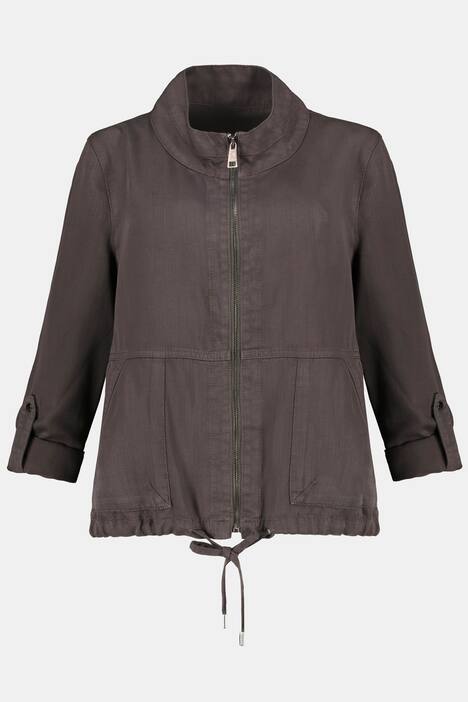 Jacke, Boxy-Form, Stehkragen, Tencel