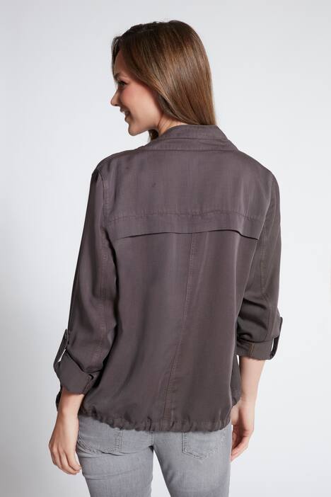 Jacke, Boxy-Form, Stehkragen, Tencel