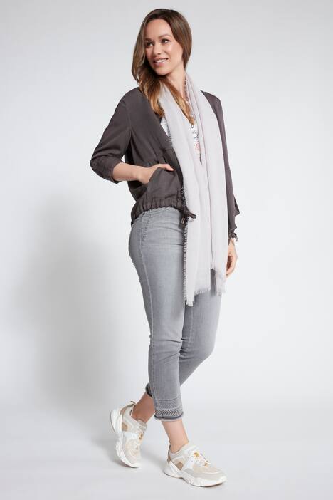 Jacke, Boxy-Form, Stehkragen, Tencel