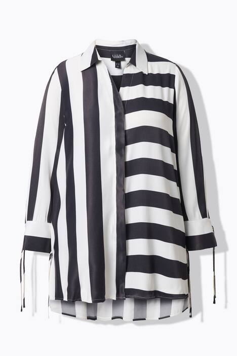 Bluse, Blockstreifen, Hemdkragen, Langarm