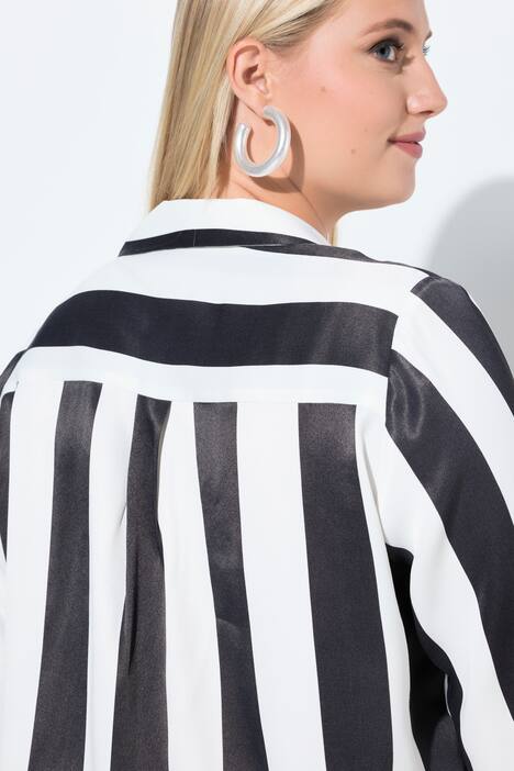 Bluse, Blockstreifen, Hemdkragen, Langarm
