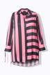 blouse, blokstrepen, overhemdkraag, lange mouwen