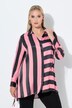 blouse, blokstrepen, overhemdkraag, lange mouwen