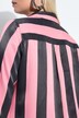 blouse, blokstrepen, overhemdkraag, lange mouwen