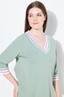 Camicia da notte con orli decorativi, scollo a V e maniche a 3/4