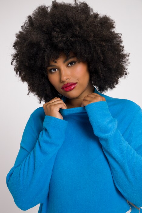 Maglione con albero di Natale, collo alto e maniche lunghe