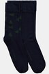 Chaussettes de Noël#, lot de deux, 1 x motif sapin, 1 x uni, finition bord-côte large