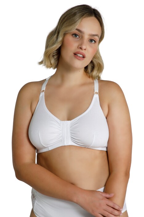 Bustier, krajka, přední zapínání, bez kostic, košíčky C-D