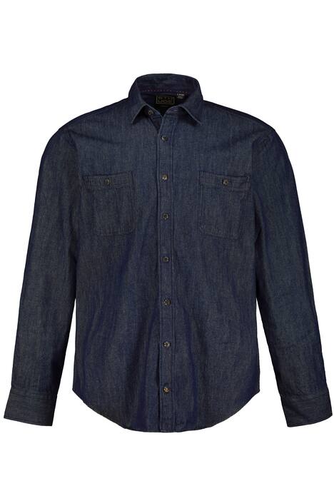 STHUGE džínová košile, dlouhé rukávy, Kent límec, Modern střih, do 8XL