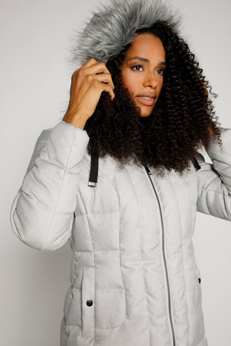Steppjacke, Kapuze abnehmbar, Stehkragen, 2-Wege-Zipper