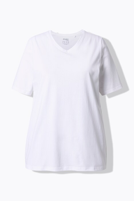 T-shirts, basic, set van 2, V-hals, korte mouwen, biologisch katoen
