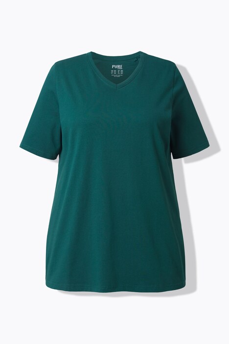 T-shirts, basic, set van 2, V-hals, korte mouwen, biologisch katoen