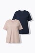 T-shirts, basic, set van 2, V-hals, korte mouwen, biologisch katoen