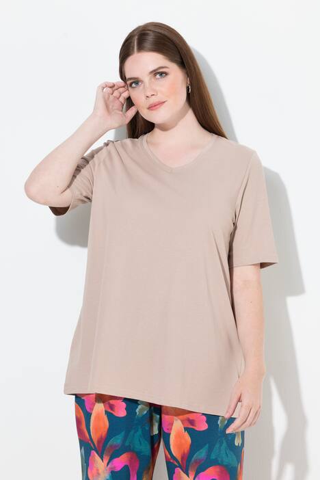 T-shirts, basic, set van 2, V-hals, korte mouwen, biologisch katoen