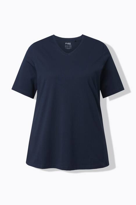 T-shirts, basic, set van 2, V-hals, korte mouwen, biologisch katoen