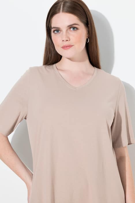T-shirts, basic, set van 2, V-hals, korte mouwen, biologisch katoen