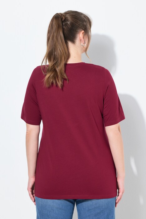 T-shirts en coton bio. Col en V et manches courtes. Lot de 2.