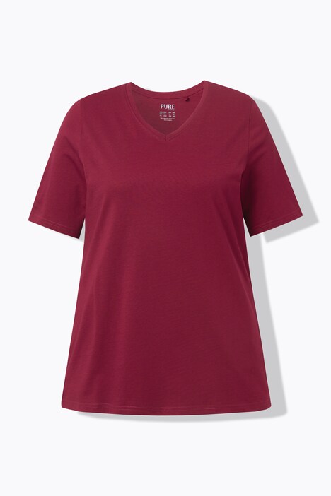 T-shirts en coton bio. Col en V et manches courtes. Lot de 2.