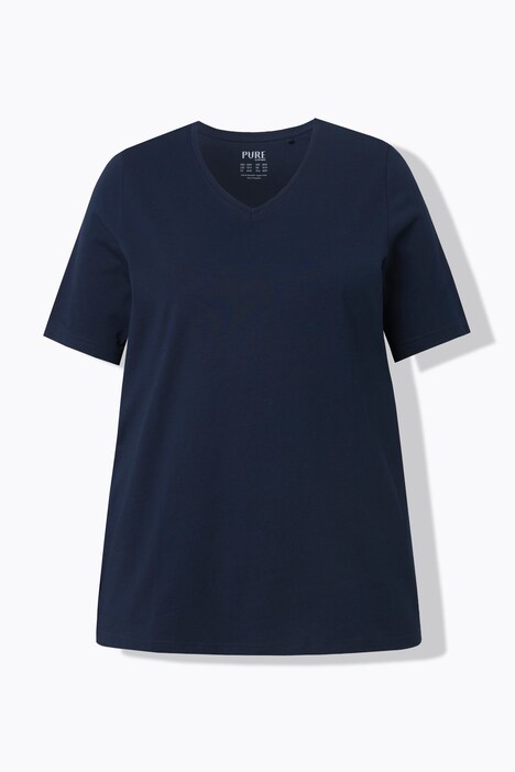 T-shirts en coton bio. Col en V et manches courtes. Lot de 2.