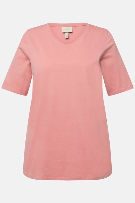 T-shirt di cotone biologico in confezione doppia con scollo a V e mezze maniche
