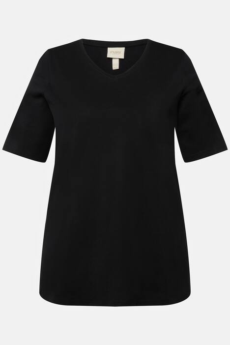 T-shirt di cotone biologico in confezione doppia con scollo a V e mezze maniche