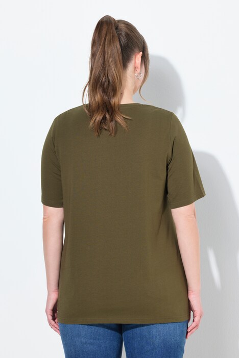 T-shirts en coton bio. Col en V et manches courtes. Lot de 2.