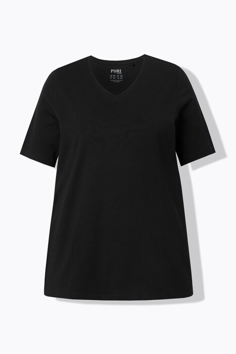 T-shirts en coton bio. Col en V et manches courtes. Lot de 2.