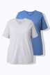 T-shirts, basic, set van 2, V-hals, korte mouwen, biologisch katoen
