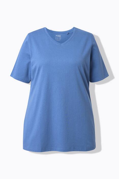 T-shirts, basic, set van 2, V-hals, korte mouwen, biologisch katoen