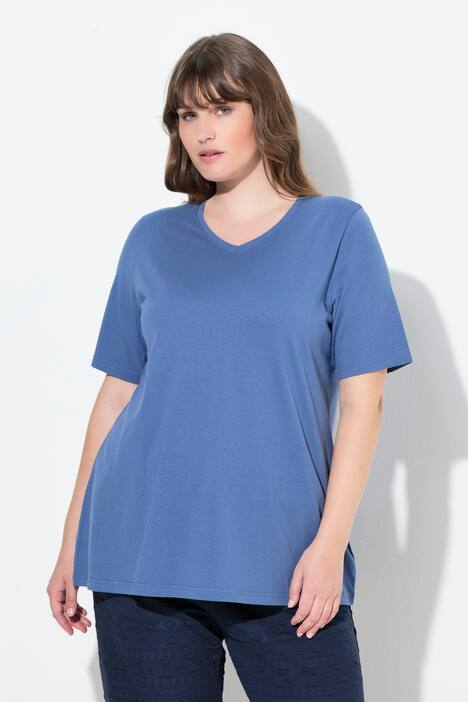 T-shirts, basic, set van 2, V-hals, korte mouwen, biologisch katoen