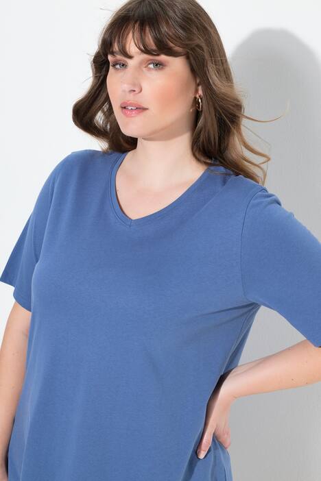 T-shirts, basic, set van 2, V-hals, korte mouwen, biologisch katoen