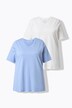 Camisetas, paquete de 2, cuello en V, media manga, algodón orgánico
