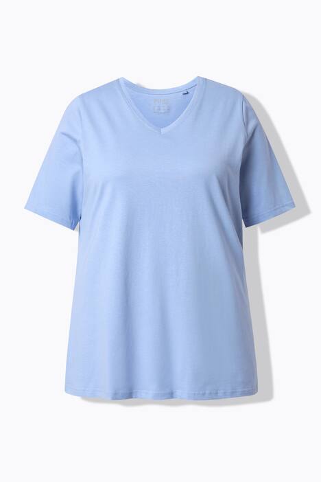 T-shirts en coton bio. Col en V et manches courtes. Lot de 2