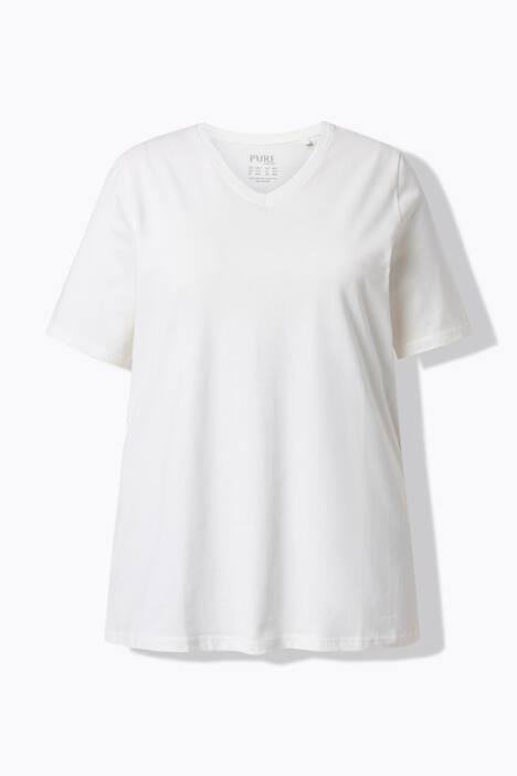 T-shirts en coton bio. Col en V et manches courtes. Lot de 2