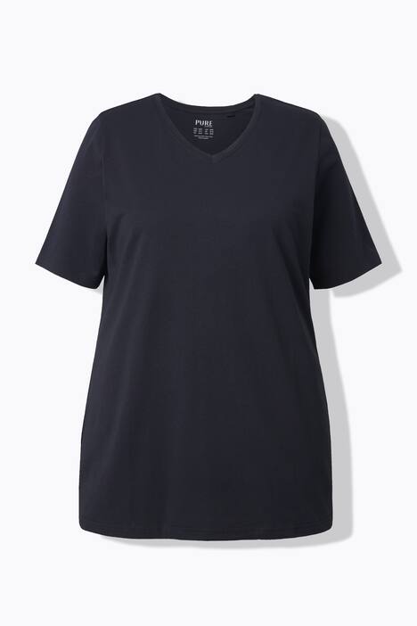 T-shirts, basic, set van 2, V-hals, korte mouwen, biologisch katoen