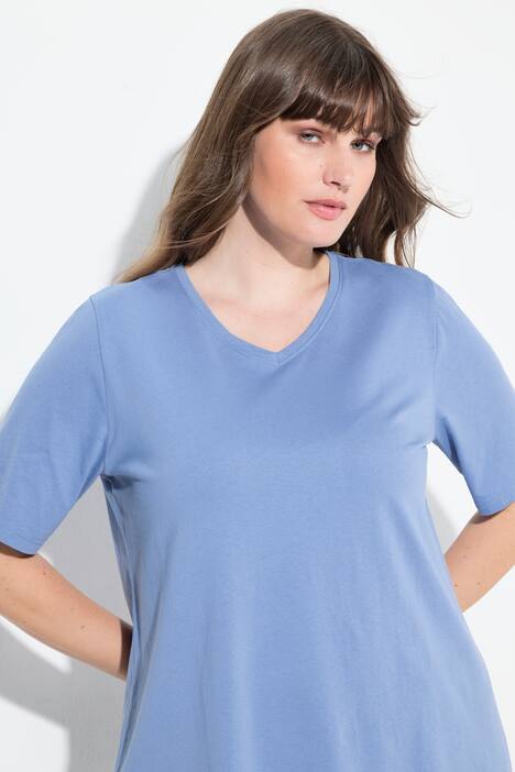 T-shirts, basic, set van 2, V-hals, korte mouwen, biologisch katoen